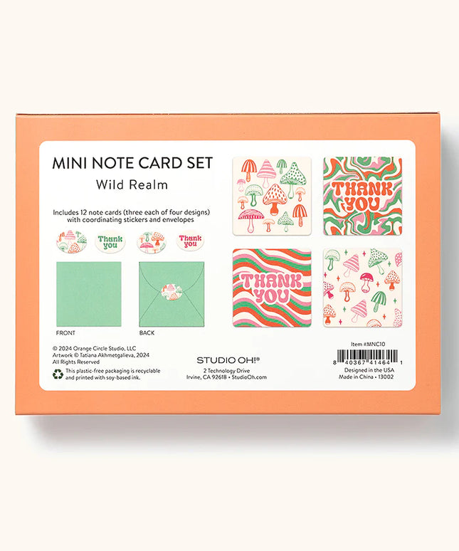 Set 12 Mini Tarjetas con Sobres y Stickers - Wild Realm