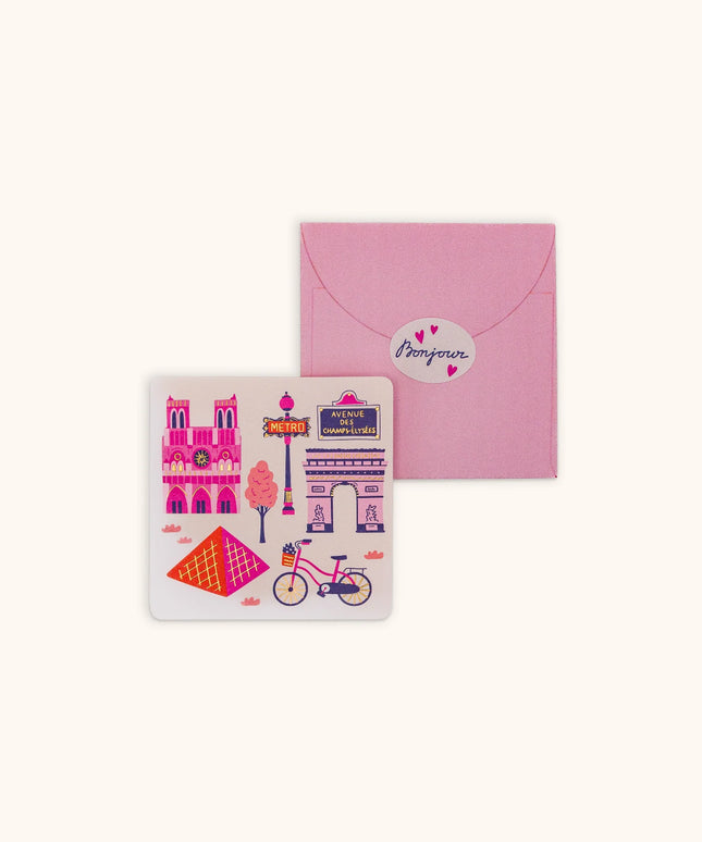 Set 12 Mini Tarjetas con Sobres y Stickers - Rues de Paris