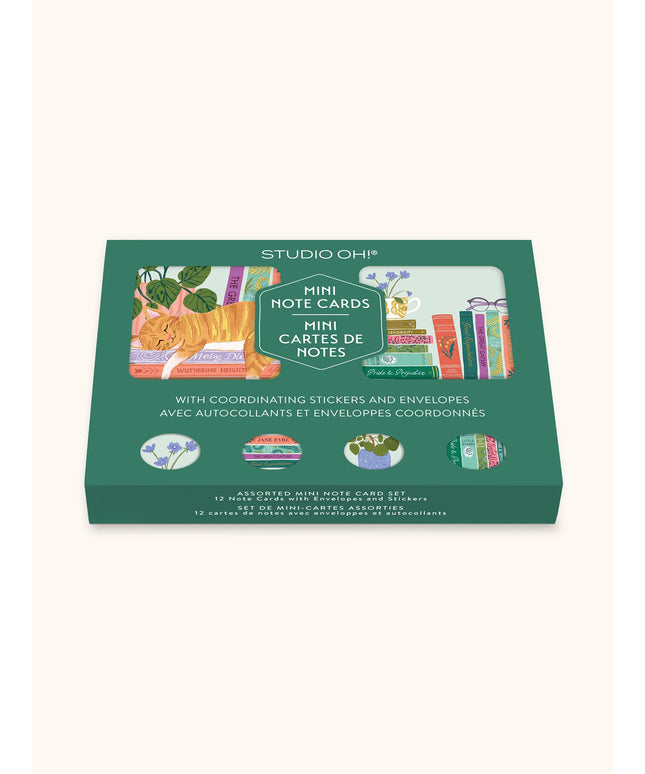 Set Mini Tarjetas con Stickers - Cozy Reads