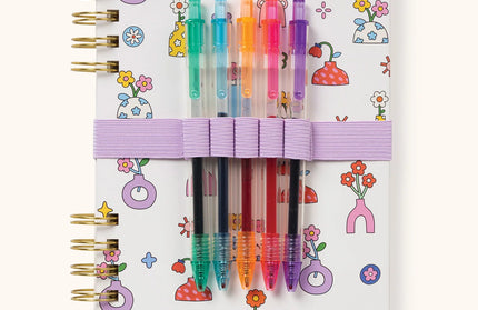 Cuaderno Mediano con Elástico para Lápices - Pretty Posies