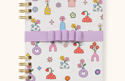 Cuaderno Mediano con Elástico para Lápices - Pretty Posies