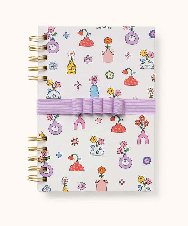 Cuaderno Mediano con Elástico para Lápices - Pretty Posies