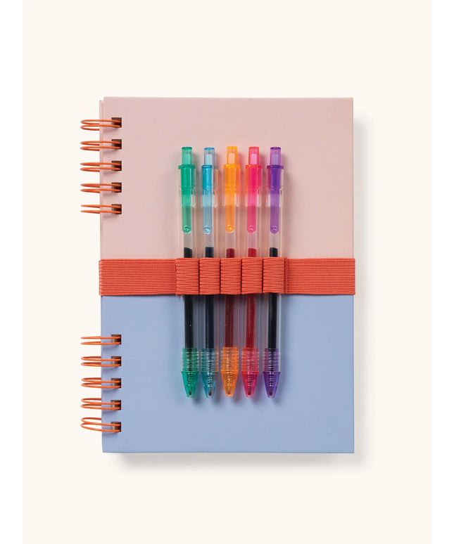 Cuaderno Mediano con Elástico para Lápices - Coral and Salt