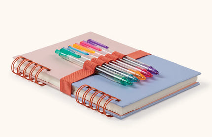 Cuaderno Mediano con Elástico para Lápices - Coral and Salt