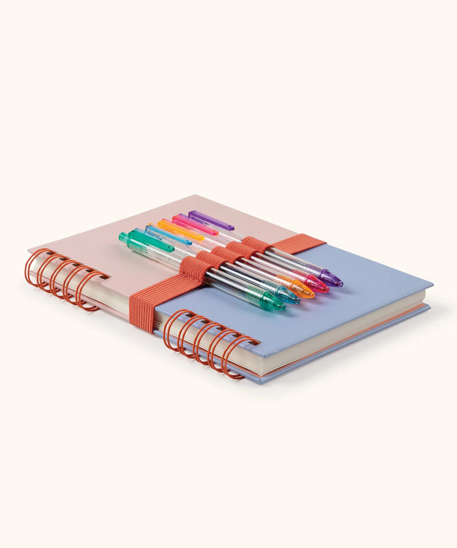 Cuaderno Mediano con Elástico para Lápices - Coral and Salt