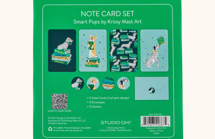 Set 12 Tarjetas con Sobres y Stickers - Smart Pups