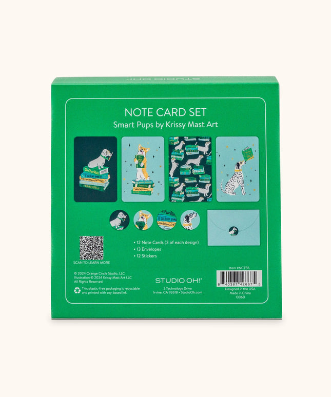 Set 12 Tarjetas con Sobres y Stickers - Smart Pups