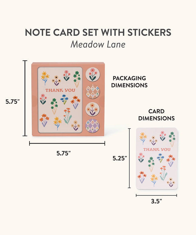 Set 12 Tarjetas con Sobres y Stickers - Meadow Lane