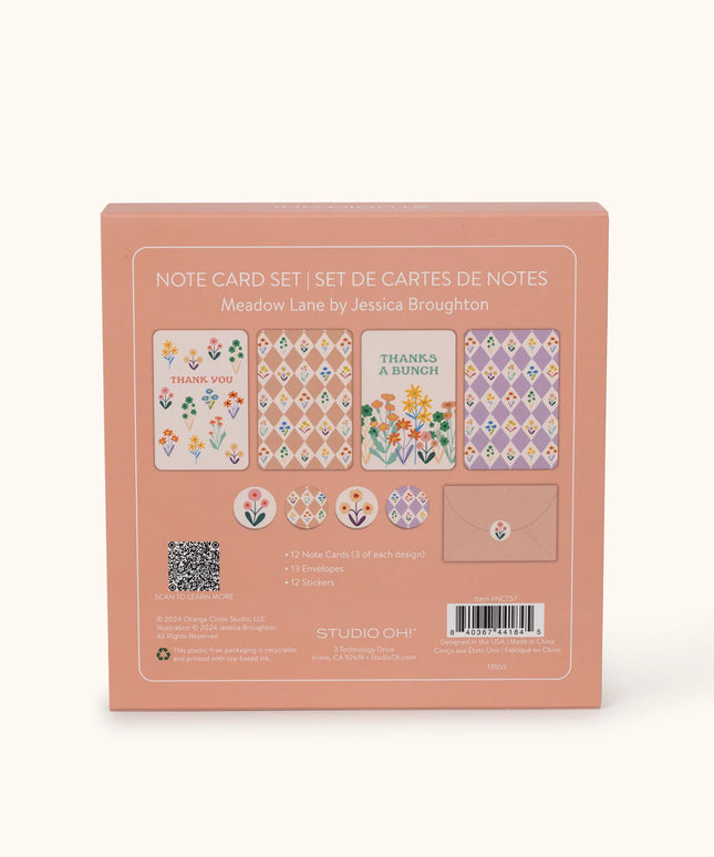 Set 12 Tarjetas con Sobres y Stickers - Meadow Lane