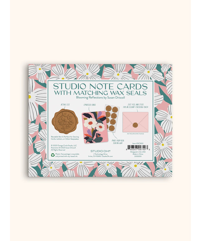 Tarjetas de notas con sellos de cera - Blooming Reflections