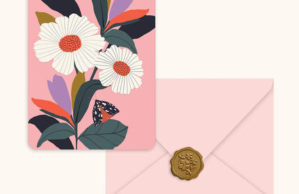 Tarjetas de notas con sellos de cera - Blooming Reflections