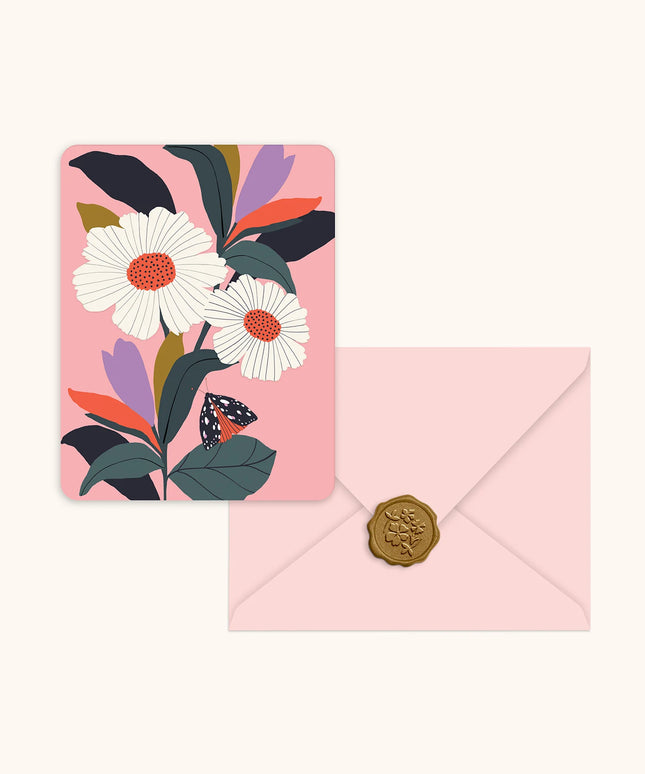 Tarjetas de notas con sellos de cera - Blooming Reflections