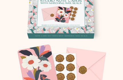 Tarjetas de notas con sellos de cera - Blooming Reflections