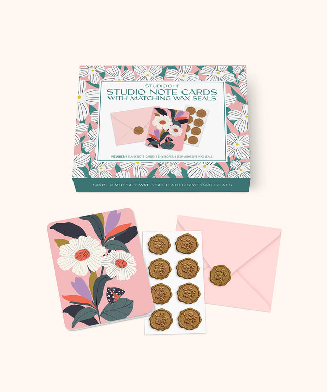 Tarjetas de notas con sellos de cera - Blooming Reflections