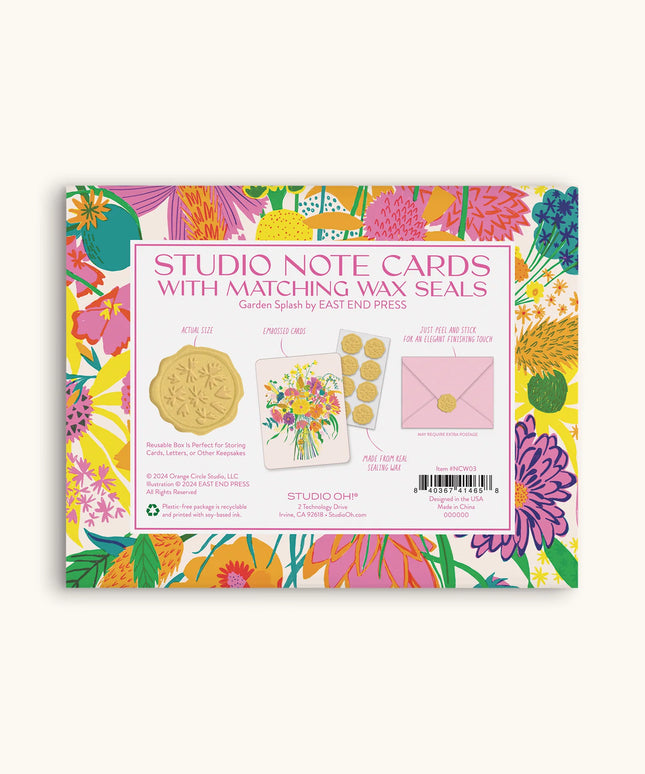 Tarjetas de notas con sellos de cera - Garden Splash