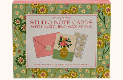 Tarjetas de Notas con Sellos de Cera - Flowers Studio