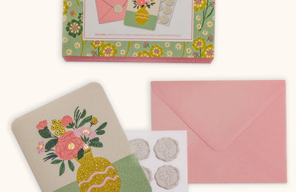 Tarjetas de Notas con Sellos de Cera - Flowers Studio