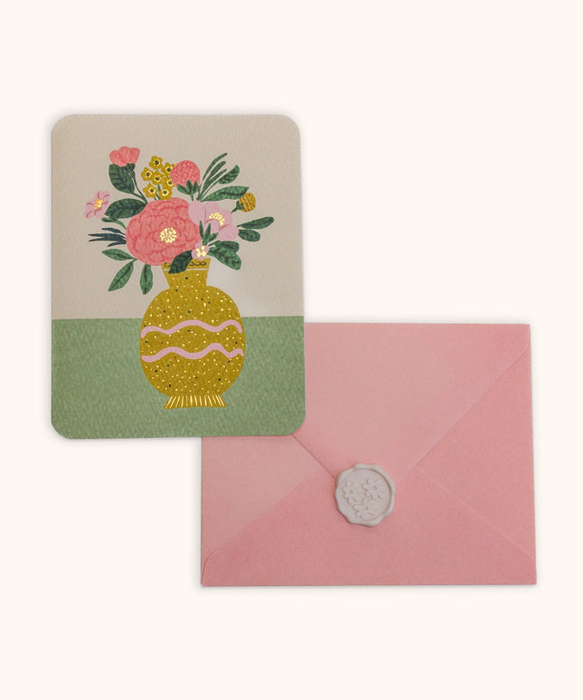 Tarjetas de Notas con Sellos de Cera - Flowers Studio