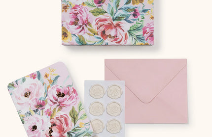 Tarjetas de Notas con Sellos de Cera - Bella Flora