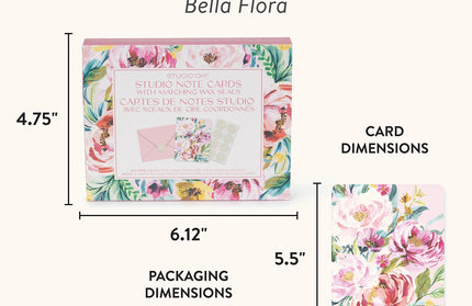 Tarjetas de Notas con Sellos de Cera - Bella Flora