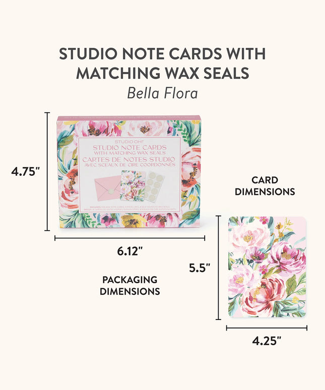 Tarjetas de Notas con Sellos de Cera - Bella Flora