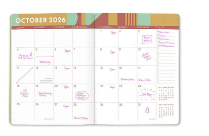 Agenda 2026 Mensual 17M - Color Block Just Right