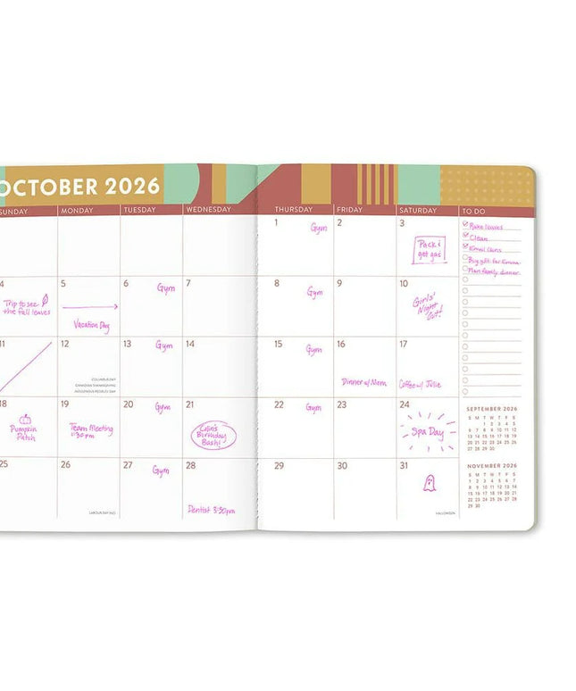 Agenda 2026 Mensual 17M - Color Block Just Right