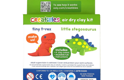 Set de 4 Plastelina Secado de Aire - Dino
