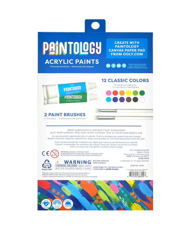 Set de 12 Pinturas Acrílicas - Colores Clásicos