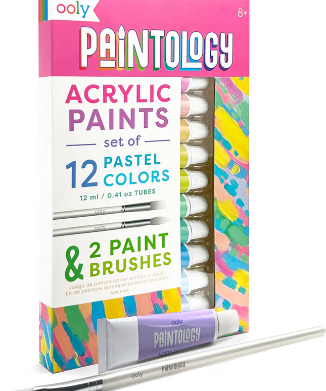 Set de 12 Pinturas Acrílicas- Colores Pasteles