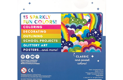 Set de 15 Marcadores - Rainbow Sparkle Glitter