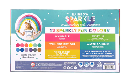 Set de 12 Crayones Gel Acuarela - Rainbow Sparkle Metallic
