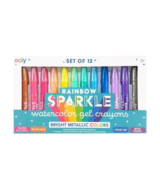 Set de 12 Crayones Gel Acuarela - Rainbow Sparkle Metallic
