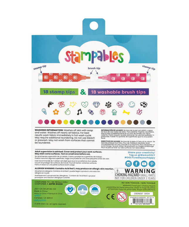 Set de 18 Marcadores Doble Punta - Estampables