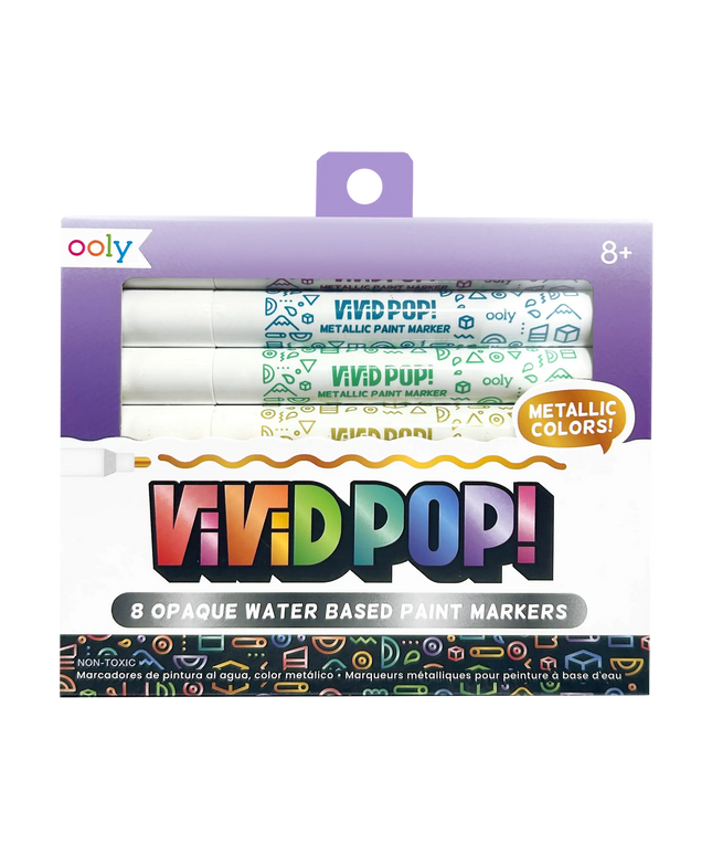 Set de 8 Marcadores Vivid Pod - Colores Metálicos