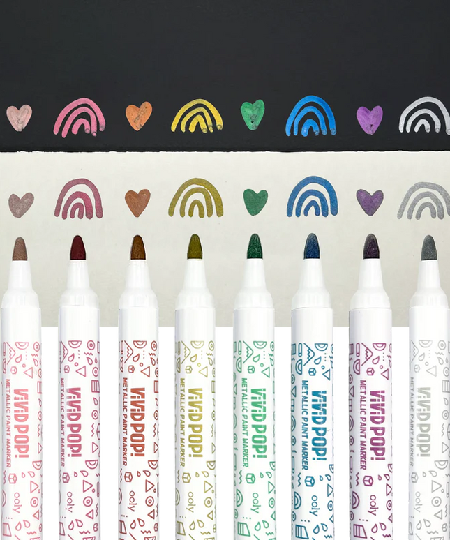 Set de 8 Marcadores Vivid Pod - Colores Metálicos