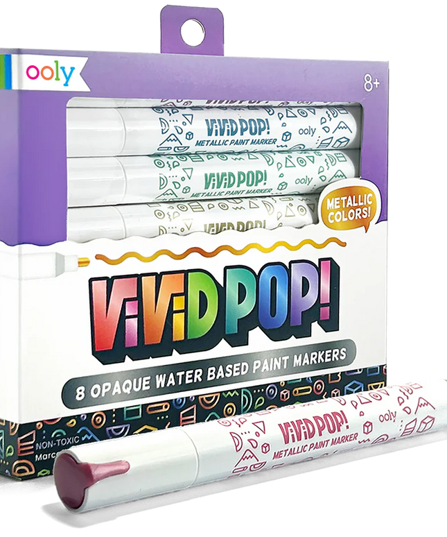 Set de 8 Marcadores Vivid Pod - Colores Metálicos