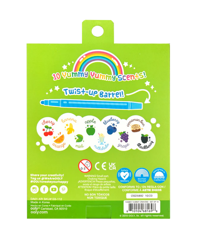 Crayones aromáticos Yummy Yummy - set de 10