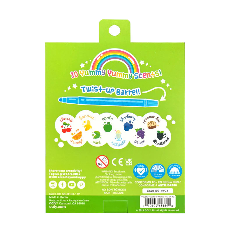 Crayones aromáticos Yummy Yummy - set de 10