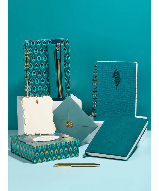 Cuaderno TD Anillado y Pen Loop - Peacock Turquesa