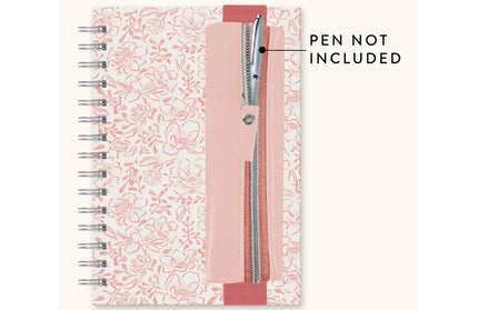 Cuaderno TD Anillado y Pen Loop - Flores Rosadas