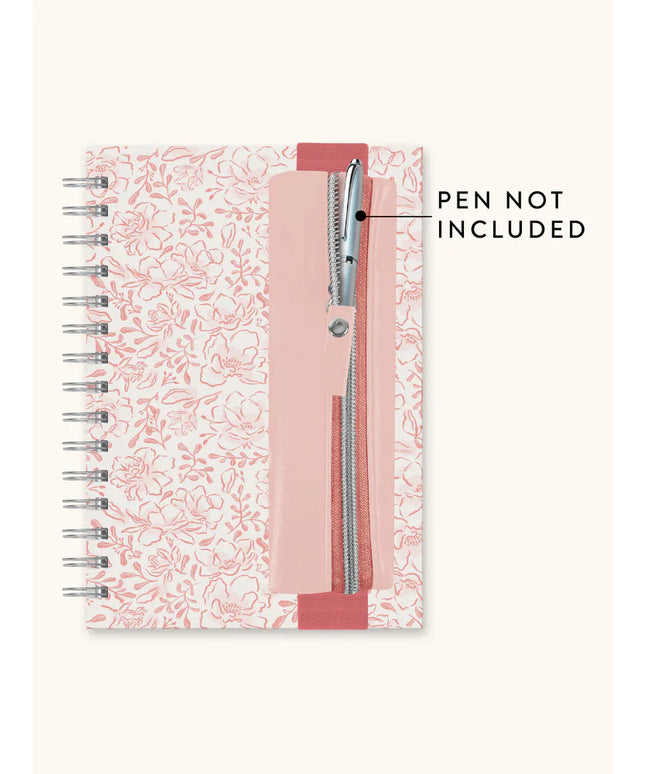 Cuaderno TD Anillado y Pen Loop - Flores Rosadas