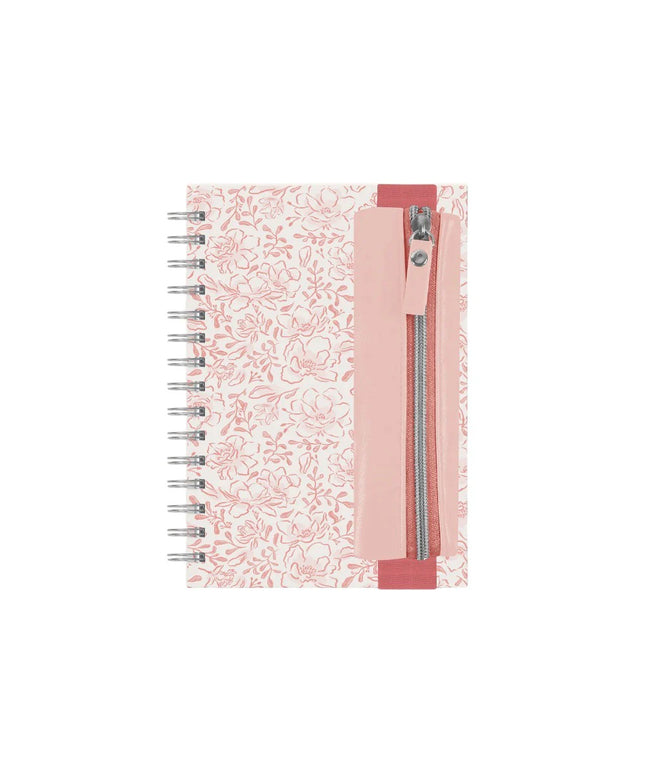 Cuaderno TD Anillado y Pen Loop - Flores Rosadas