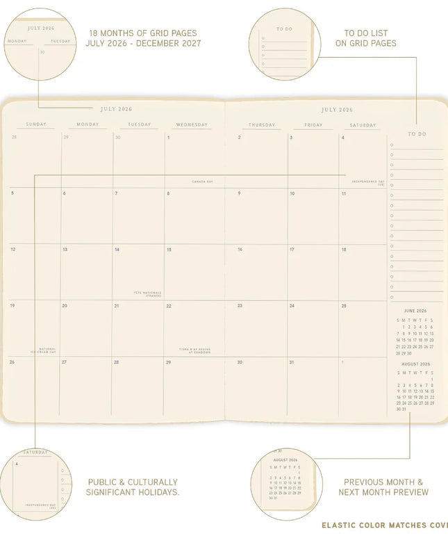 Agenda 2027 18M Semanal A4 Apollo - Gris