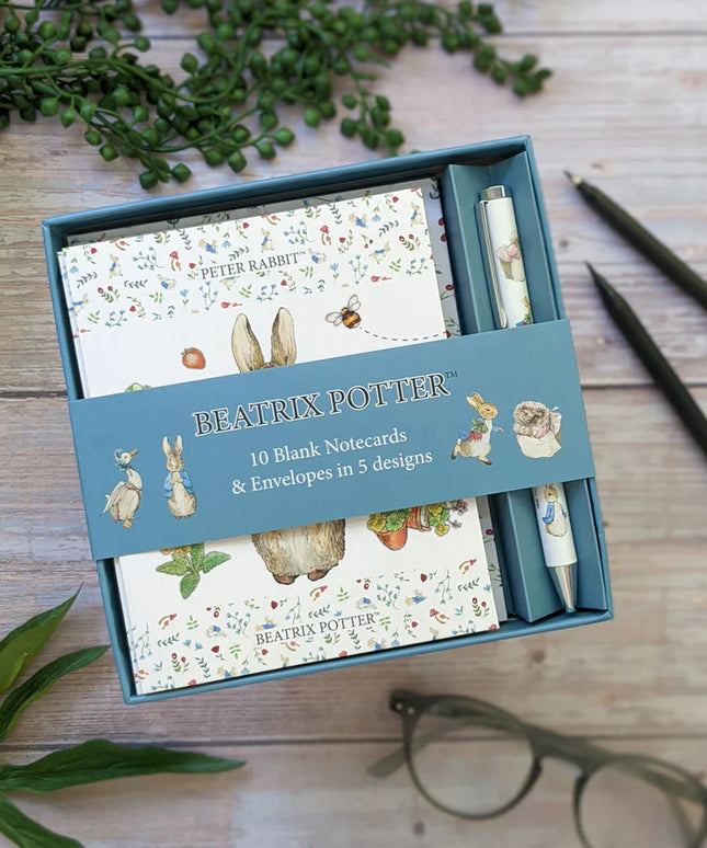 Tarjeta de Notas y Bolígrafo en Caja de Regalo Peter Rabbit