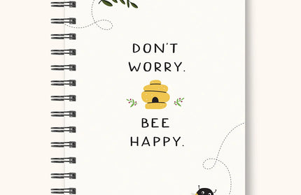 Cuaderno Anillado Mediano Tapa Dura - Don't Worry Bee Happy