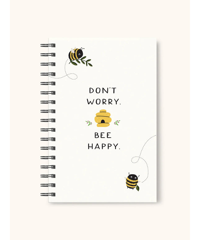 Cuaderno Anillado Mediano Tapa Dura - Don't Worry Bee Happy