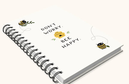 Cuaderno Anillado Mediano Tapa Dura - Don't Worry Bee Happy
