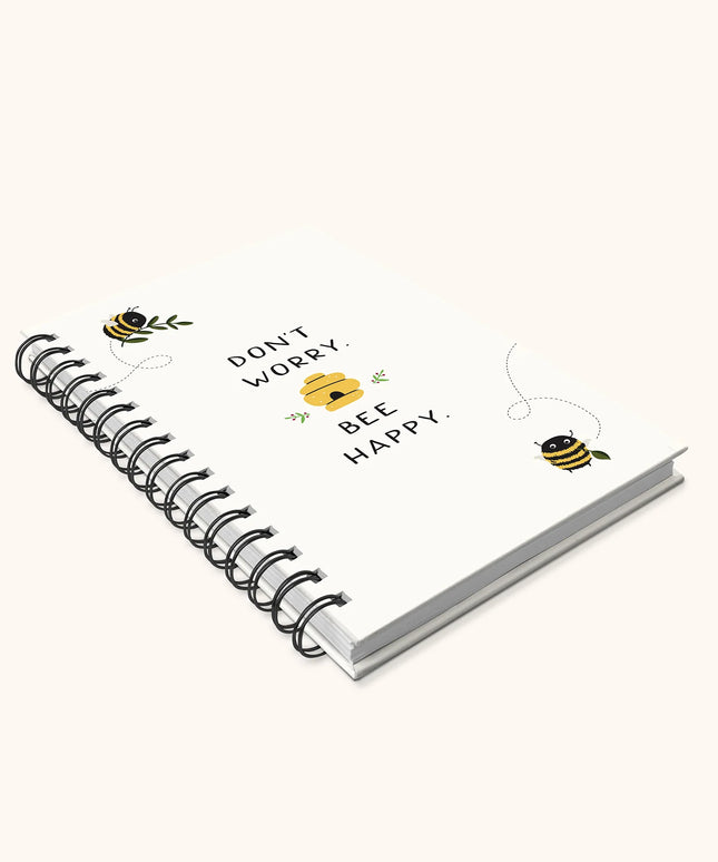 Cuaderno Anillado Mediano Tapa Dura - Don't Worry Bee Happy