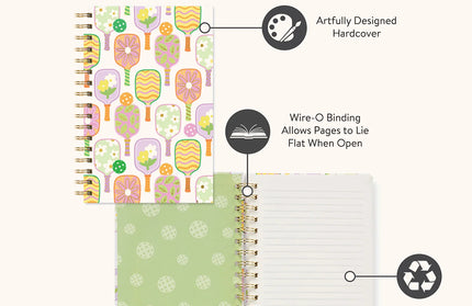 Cuaderno Anillado Mediano Tapa Dura - Pickleball